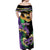 Personalized Mardi Gras Off Shoulder Maxi Dress Carnival Feathers Masks - Wonder Print Shop