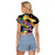 Personalized Mardi Gras Raglan Cropped T Shirt Carnival Feathers Masks