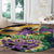 Mardi Gras Round Carpet Carnival Feathers Masks - Wonder Print Shop