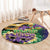 Mardi Gras Round Carpet Carnival Feathers Masks - Wonder Print Shop