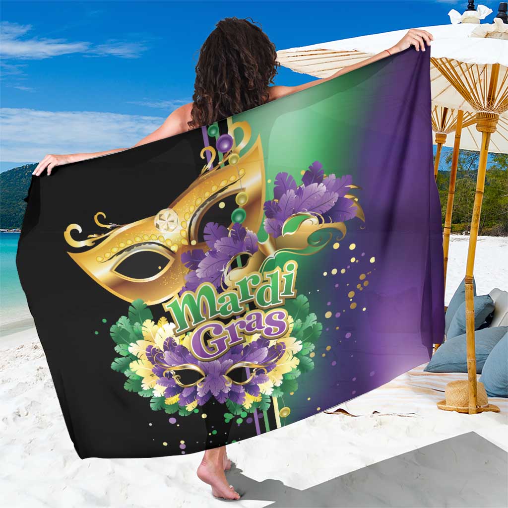 Personalized Mardi Gras Sarong Carnival Feathers Masks