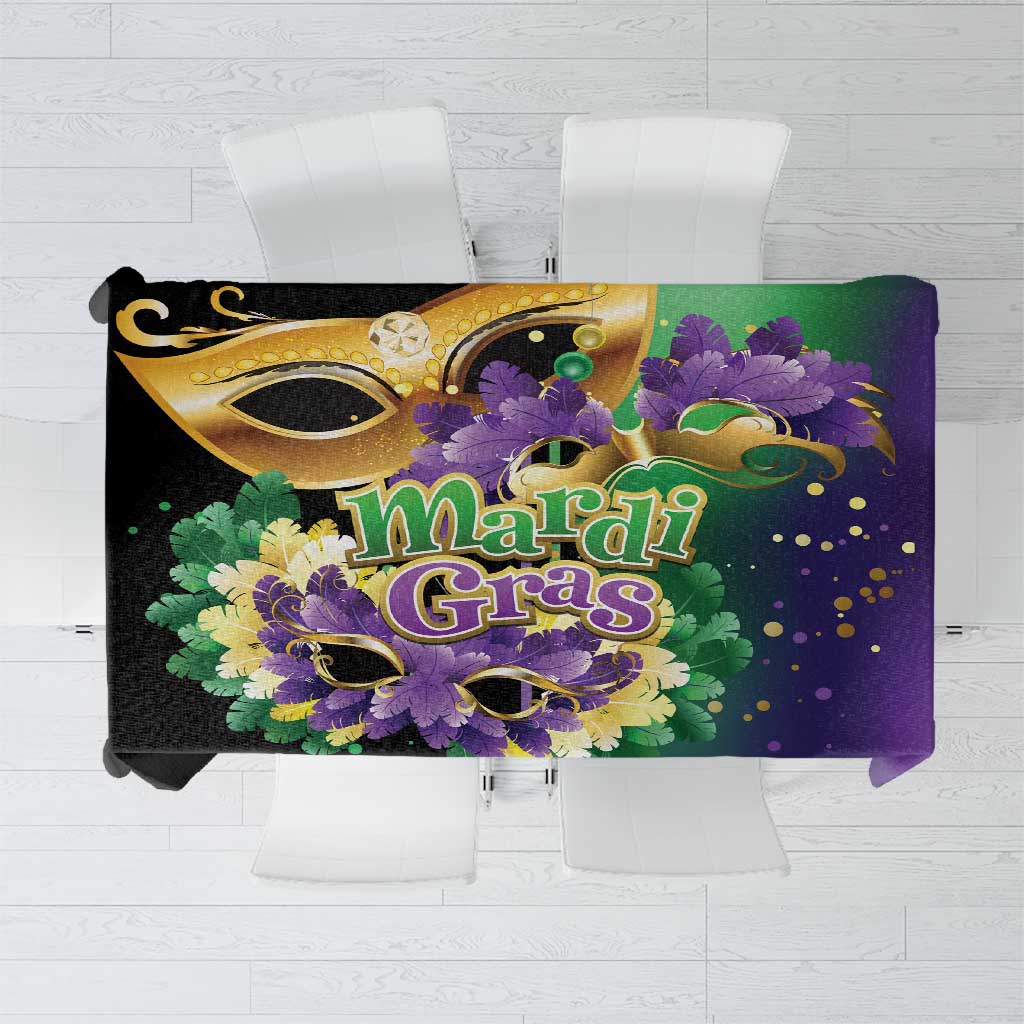 Personalized Mardi Gras Tablecloth Carnival Feathers Masks