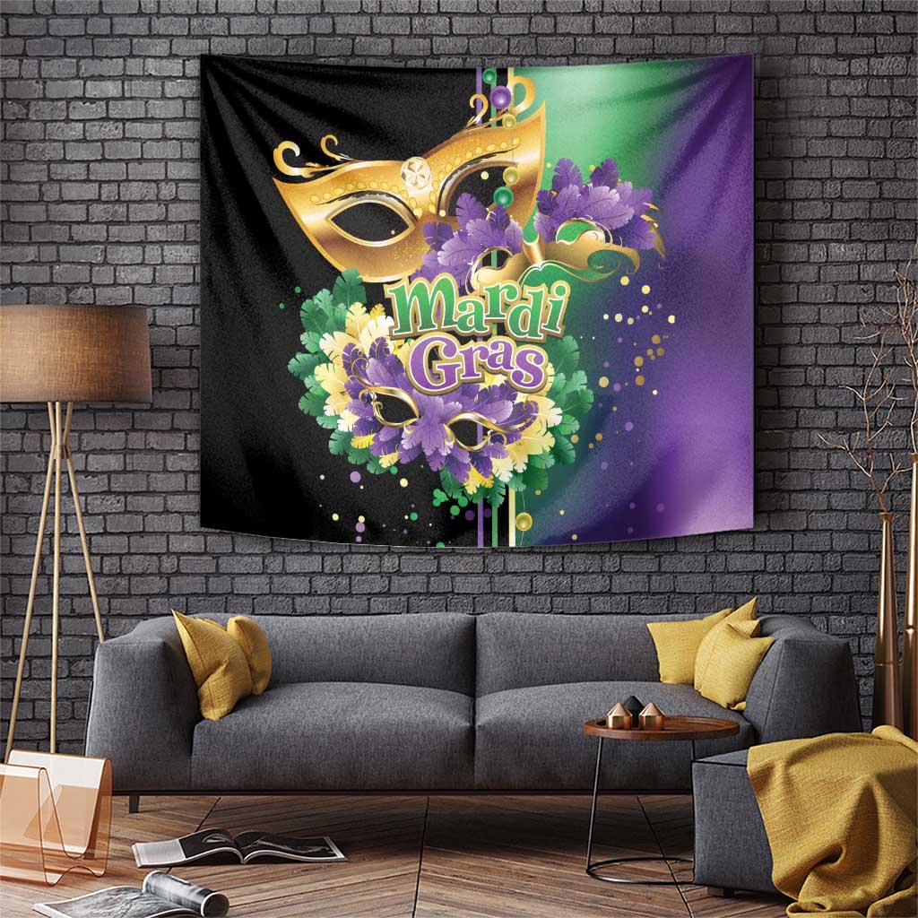 Personalized Mardi Gras Tapestry Carnival Feathers Masks