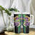 Personalized Mardi Gras Tumbler With Handle Carnival Feathers Masks