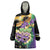 Personalized Mardi Gras Wearable Blanket Hoodie Carnival Feathers Masks