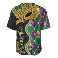 Multicolor baseball jersey with gold mask, green-purple diamonds, short sleeves