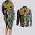 Personalized Mardi Gras Couples Matching Long Sleeve Bodycon Dress and Long Sleeve Button Shirt Gold Mask Unique Style