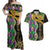 Personalized Mardi Gras Couples Matching Off Shoulder Maxi Dress and Hawaiian Shirt Gold Mask Unique Style