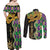 Personalized Mardi Gras Couples Matching Off Shoulder Maxi Dress and Long Sleeve Button Shirt Gold Mask Unique Style