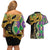 Personalized Mardi Gras Couples Matching Off Shoulder Short Dress and Hawaiian Shirt Gold Mask Unique Style