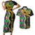 Personalized Mardi Gras Couples Matching Short Sleeve Bodycon Dress and Hawaiian Shirt Gold Mask Unique Style