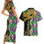 Personalized Mardi Gras Couples Matching Short Sleeve Bodycon Dress and Hawaiian Shirt Gold Mask Unique Style