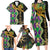 Personalized Mardi Gras Family Matching Long Sleeve Bodycon Dress and Hawaiian Shirt Gold Mask Unique Style