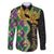 Personalized Mardi Gras Family Matching Long Sleeve Bodycon Dress and Hawaiian Shirt Gold Mask Unique Style