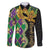 Personalized Mardi Gras Family Matching Off The Shoulder Long Sleeve Dress and Hawaiian Shirt Gold Mask Unique Style