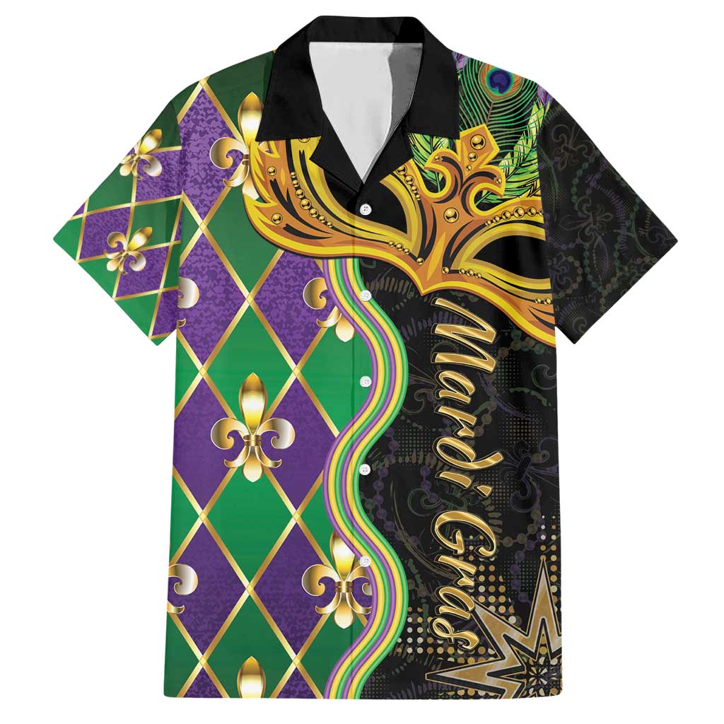 Personalized Mardi Gras Hawaiian Shirt Gold Mask Unique Style