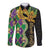 Personalized Mardi Gras Long Sleeve Button Shirt Gold Mask Unique Style