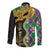 Personalized Mardi Gras Long Sleeve Button Shirt Gold Mask Unique Style