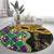 Mardi Gras Round Carpet Gold Mask Unique Style - Wonder Print Shop