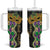 Personalized Mardi Gras Tumbler With Handle Gold Mask Unique Style - Wonder Print Shop