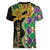 Personalized Mardi Gras Women V-Neck T-Shirt Gold Mask Unique Style