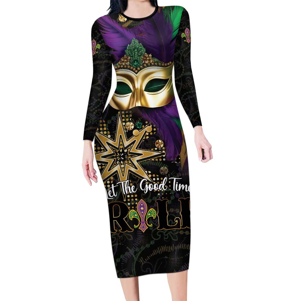 Let The Good Times Roll Mardi Gras Long Sleeve Bodycon Dress Special Version