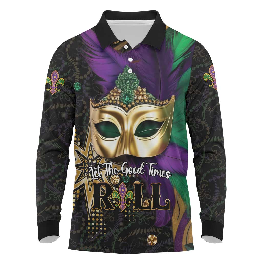 Let The Good Times Roll Mardi Gras Long Sleeve Polo Shirt Special Version - Wonder Print Shop