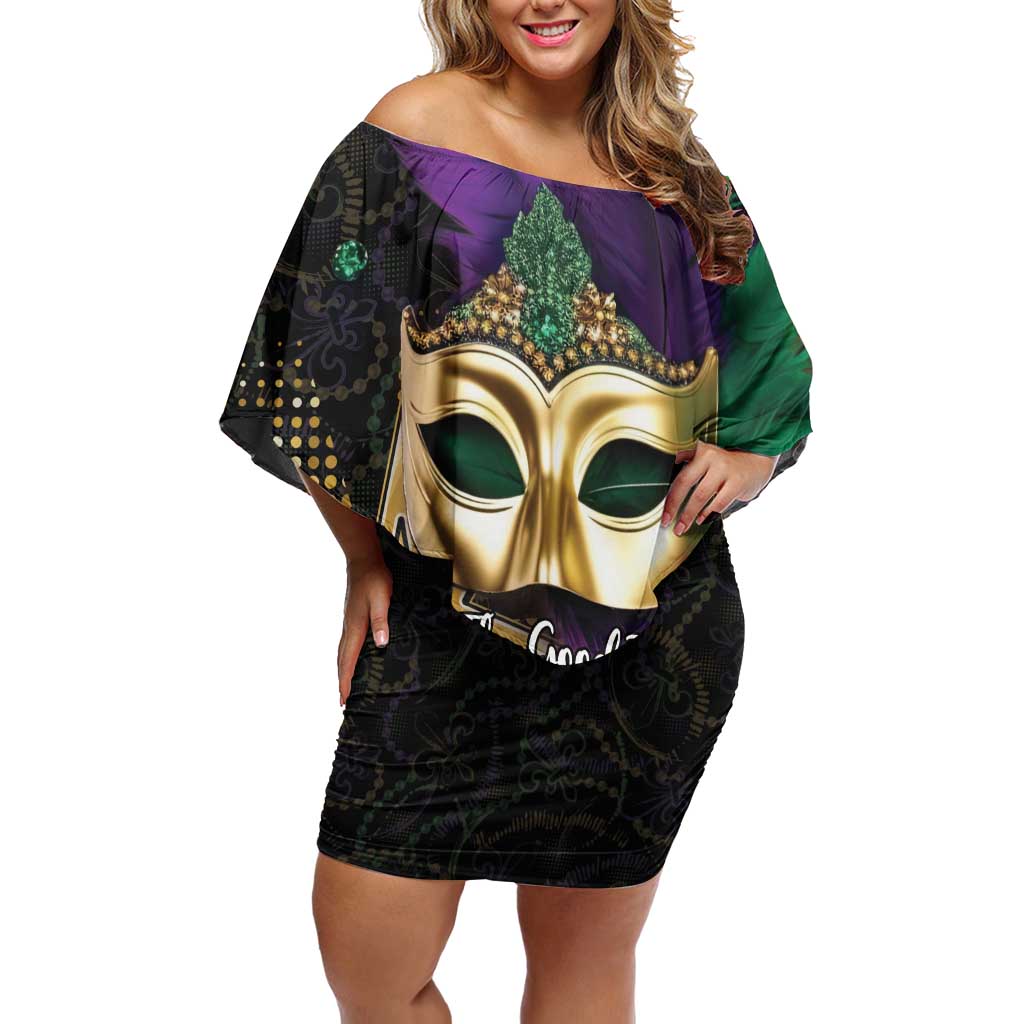 Let The Good Times Roll Mardi Gras Off Shoulder Short Dress Special Version - Wonder Print Shop