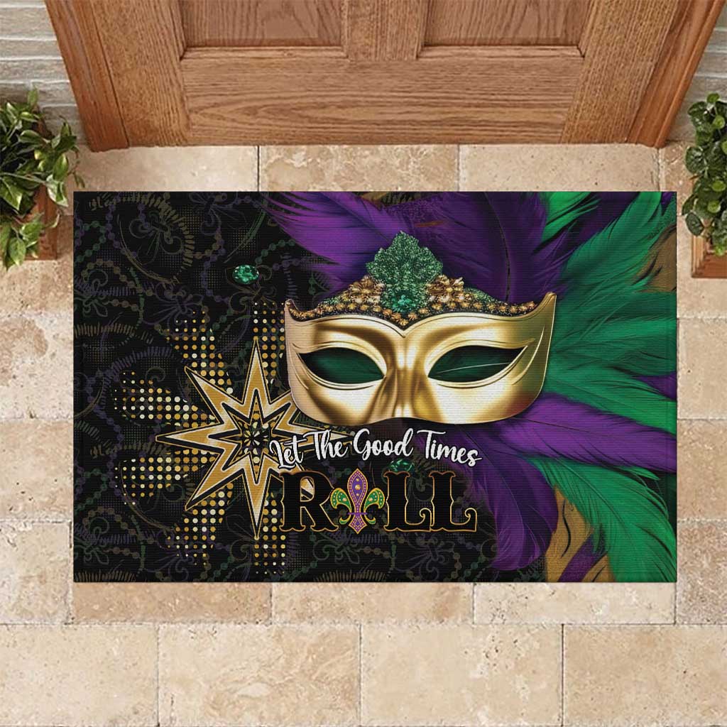 Let The Good Times Roll Mardi Gras Rubber Doormat Special Version