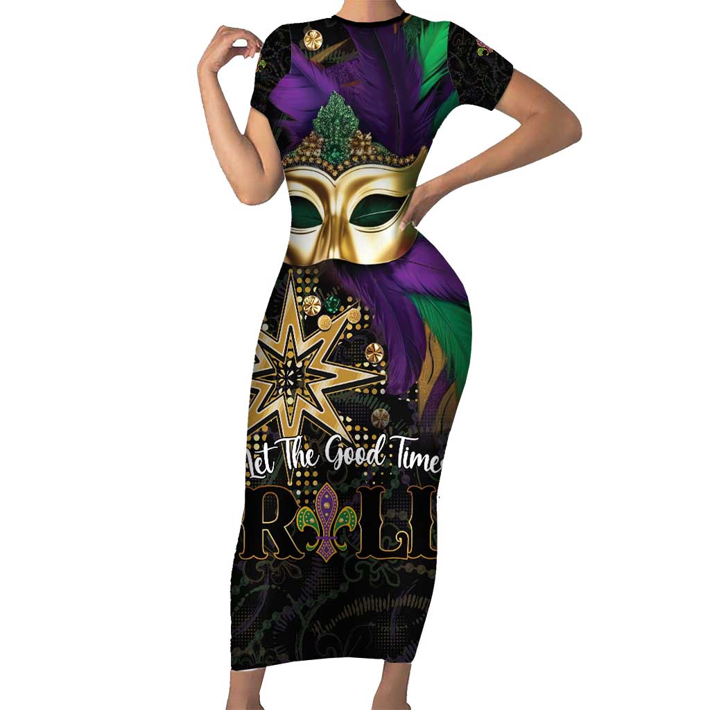 Let The Good Times Roll Mardi Gras Short Sleeve Bodycon Dress Special Version