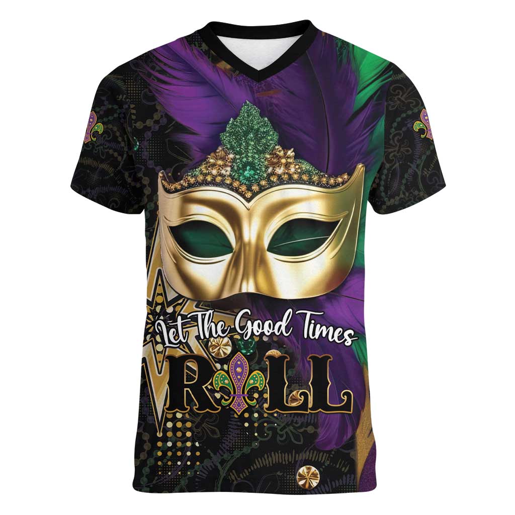 Let The Good Times Roll Mardi Gras Women V-Neck T-Shirt Special Version