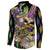 Mardi Gras Alligator Button Sweatshirt Fleur De Lis Glitter Style