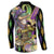 Mardi Gras Alligator Button Sweatshirt Fleur De Lis Glitter Style