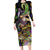 Mardi Gras Alligator Long Sleeve Bodycon Dress Fleur De Lis Glitter Style