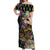 Mardi Gras Alligator Off Shoulder Maxi Dress Fleur De Lis Glitter Style - Wonder Print Shop