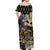 Mardi Gras Alligator Off Shoulder Maxi Dress Fleur De Lis Glitter Style - Wonder Print Shop