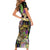 Mardi Gras Alligator Short Sleeve Bodycon Dress Fleur De Lis Glitter Style - Wonder Print Shop