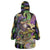 Mardi Gras Alligator Wearable Blanket Hoodie Fleur De Lis Glitter Style