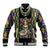 Mardi Gras Skull Baseball Jacket Beads Fleur De Lis