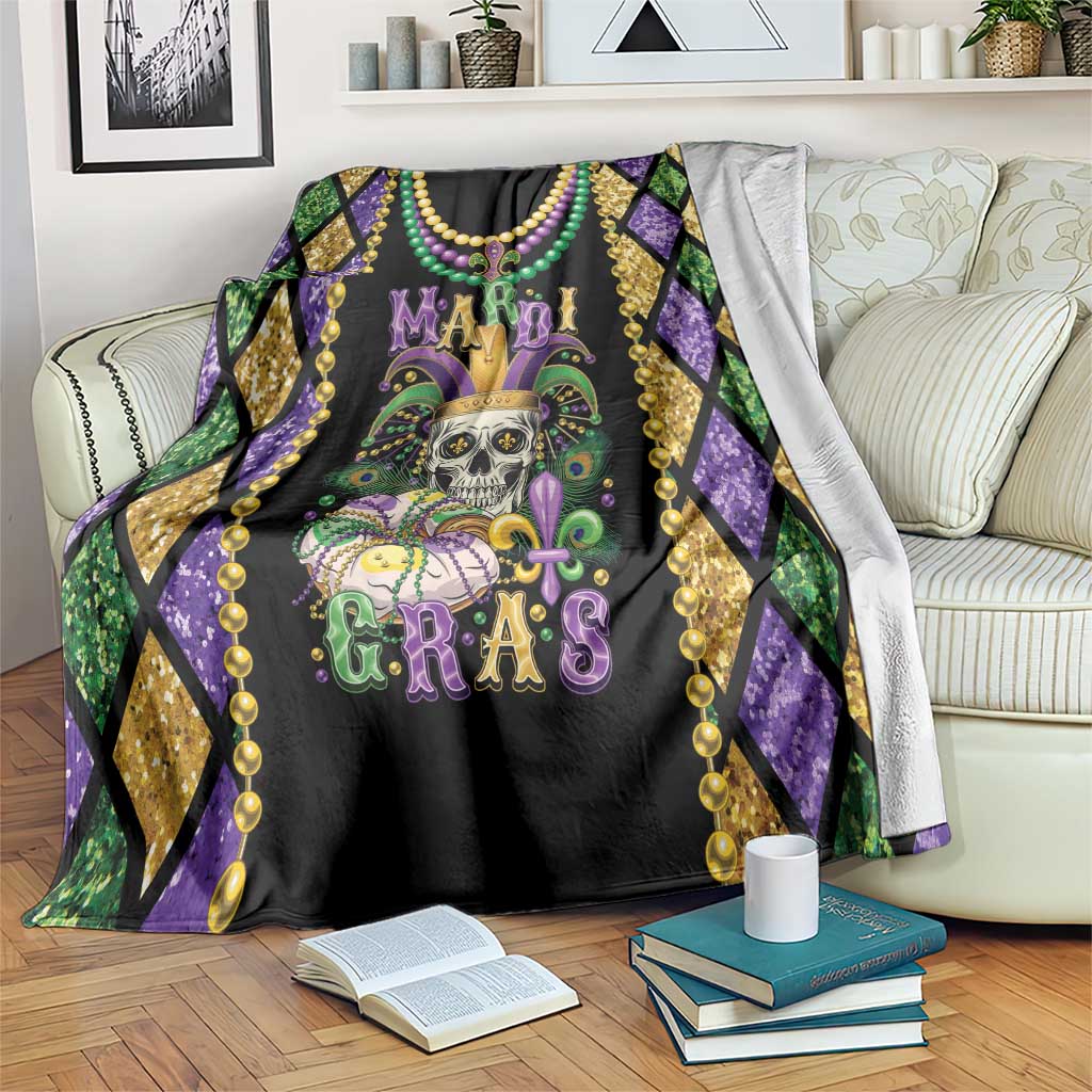 Mardi Gras Skull Blanket Beads Fleur De Lis