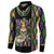 Mardi Gras Skull Button Sweatshirt Beads Fleur De Lis