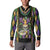 Mardi Gras Skull Button Sweatshirt Beads Fleur De Lis