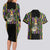 Mardi Gras Skull Couples Matching Long Sleeve Bodycon Dress and Hawaiian Shirt Beads Fleur De Lis