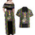 Mardi Gras Skull Couples Matching Off Shoulder Maxi Dress and Hawaiian Shirt Beads Fleur De Lis