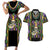 Mardi Gras Skull Couples Matching Short Sleeve Bodycon Dress and Hawaiian Shirt Beads Fleur De Lis