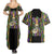 Mardi Gras Skull Couples Matching Summer Maxi Dress and Hawaiian Shirt Beads Fleur De Lis