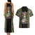 Mardi Gras Skull Couples Matching Tank Maxi Dress and Hawaiian Shirt Beads Fleur De Lis