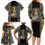 Mardi Gras Skull Family Matching Long Sleeve Bodycon Dress and Hawaiian Shirt Beads Fleur De Lis