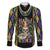 Mardi Gras Skull Family Matching Long Sleeve Bodycon Dress and Hawaiian Shirt Beads Fleur De Lis