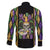 Mardi Gras Skull Family Matching Long Sleeve Bodycon Dress and Hawaiian Shirt Beads Fleur De Lis